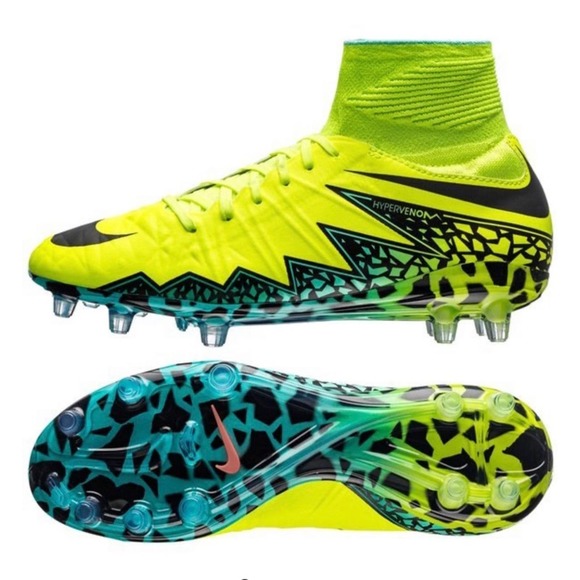 Nike Hypervenom Phantom II FG Volt/Black/Hyper Turquoise youth size 5.5 - Picture 1 of 12